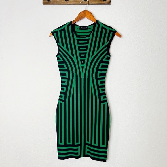 RVN Deco Stripe Jaquard Knit Sheath Dress - Picture 3 of 8